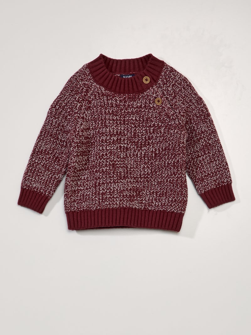 Gebreide trui met chiné-effect ROOD - Kiabi