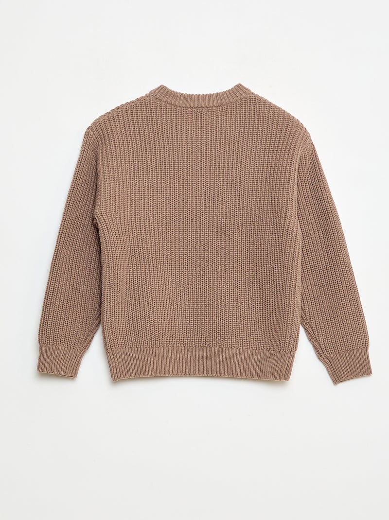 Gebreide trui met color block Biege - Kiabi