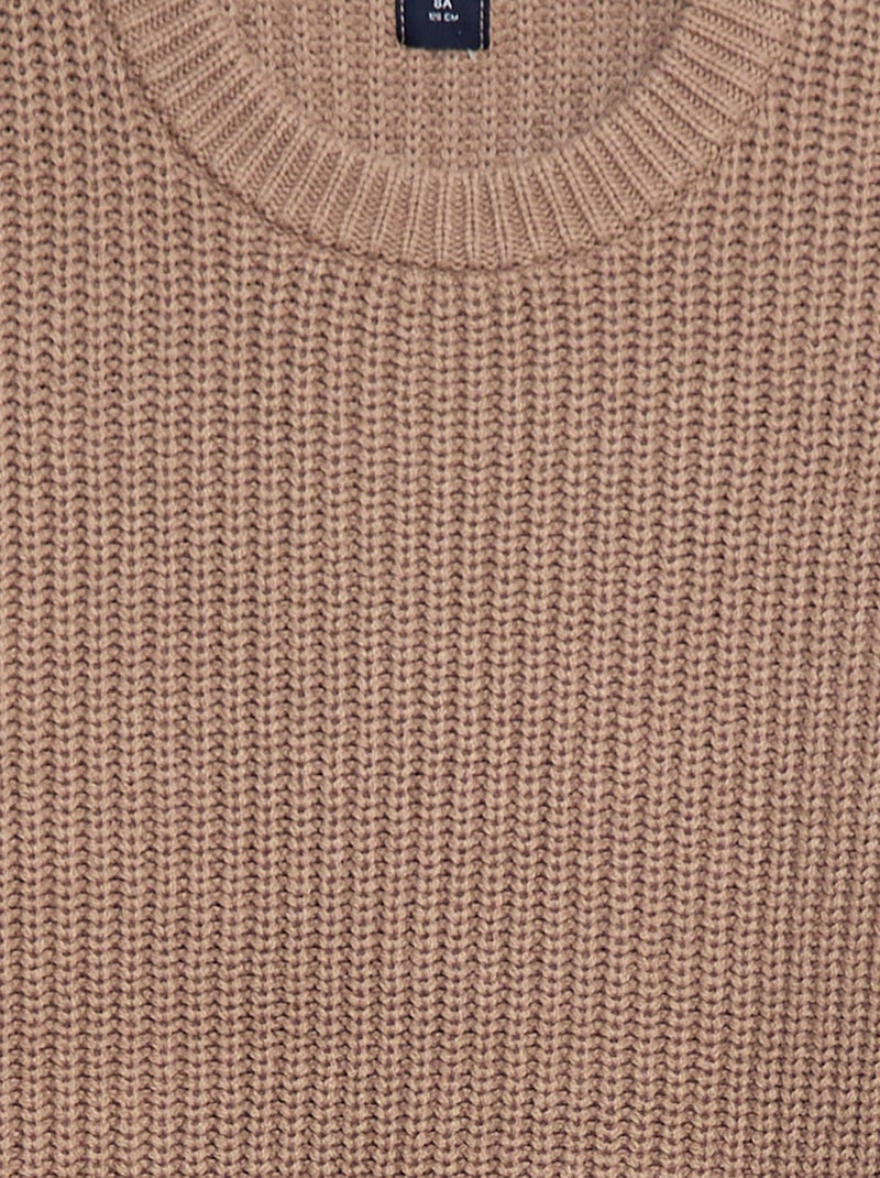 Gebreide trui met color block Biege - Kiabi