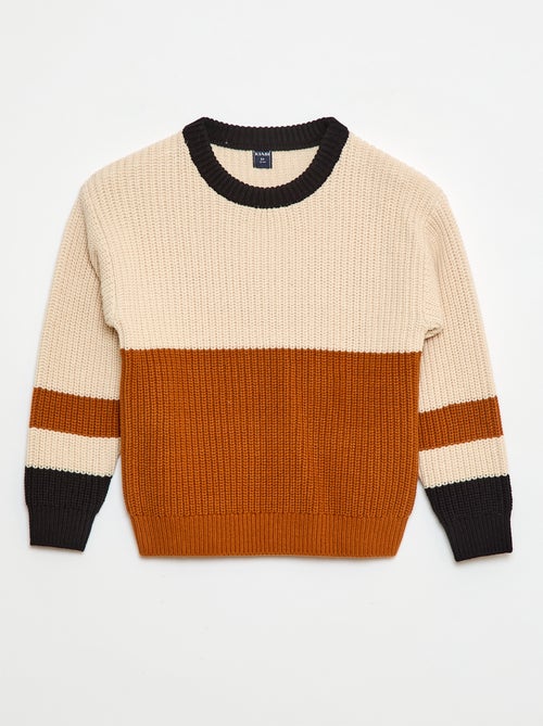 Gebreide trui met color block - Kiabi