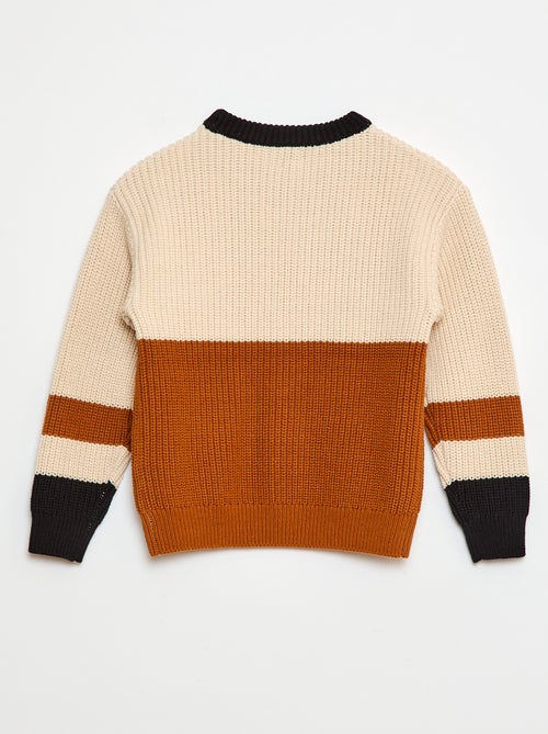 Gebreide trui met color block - Kiabi