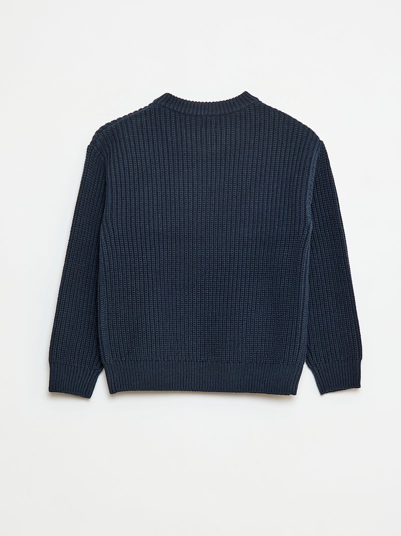 Gebreide trui met color block Blauw - Kiabi