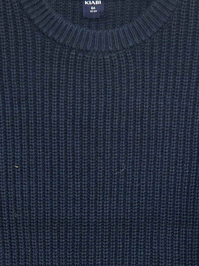 Gebreide trui met color block Blauw - Kiabi