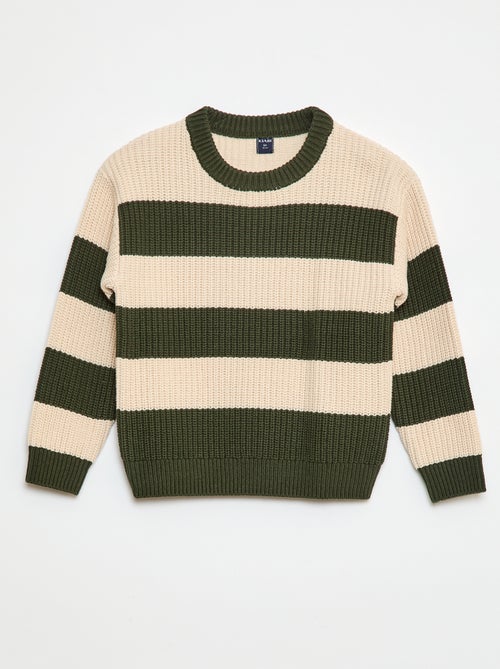 Gebreide trui met color block - Kiabi