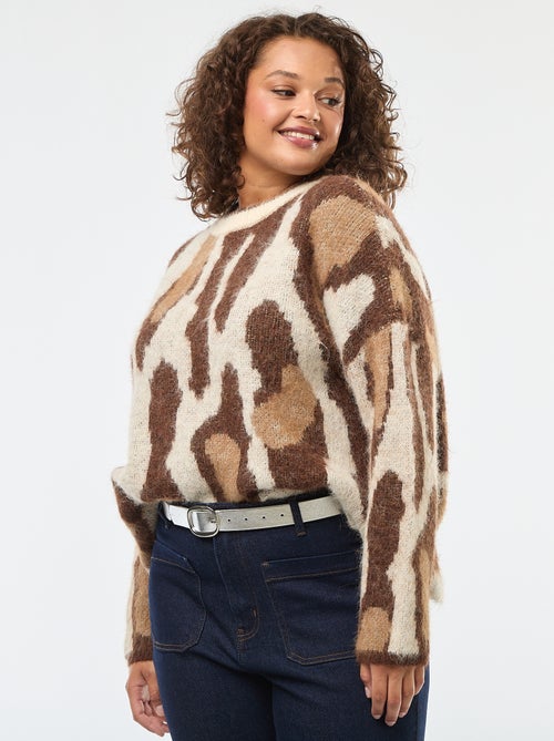Gebreide trui met dierenhuidpatroon - Kiabi