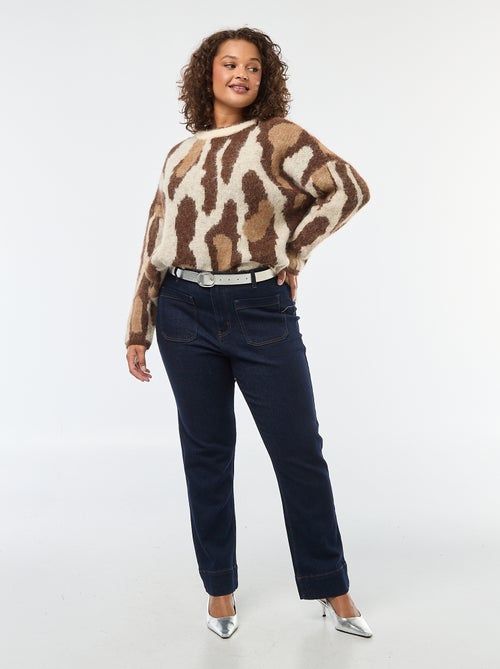 Gebreide trui met dierenhuidpatroon - Kiabi