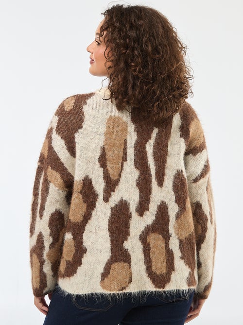 Gebreide trui met dierenhuidpatroon - Kiabi
