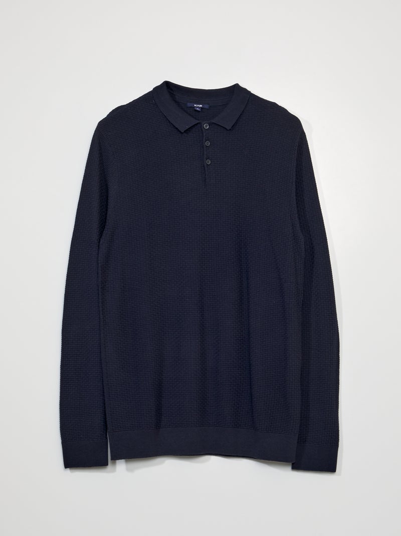 Gebreide trui met getextureerd motiefje BLAUW - Kiabi