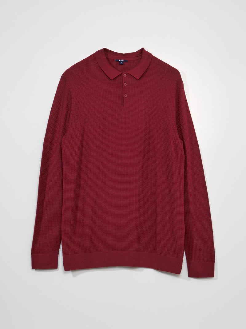 Gebreide trui met getextureerd motiefje ROOD - Kiabi