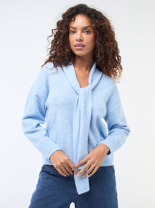 Gebreide trui met grove sjaal - Kiabi