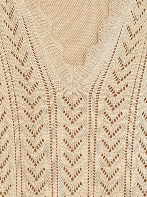 Gebreide trui met korte mouw en V-hals | 'JDY' - Kiabi