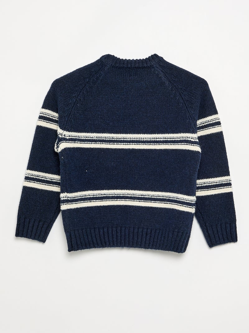 Gebreide trui met ronde hals Blauw - Kiabi