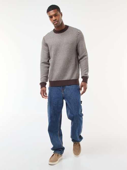 Gebreide trui met ronde hals - Kiabi