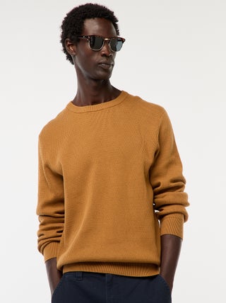 Gebreide trui met ronde hals en fantasiepatroontje