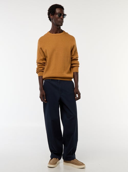 Gebreide trui met ronde hals en fantasiepatroontje - Kiabi