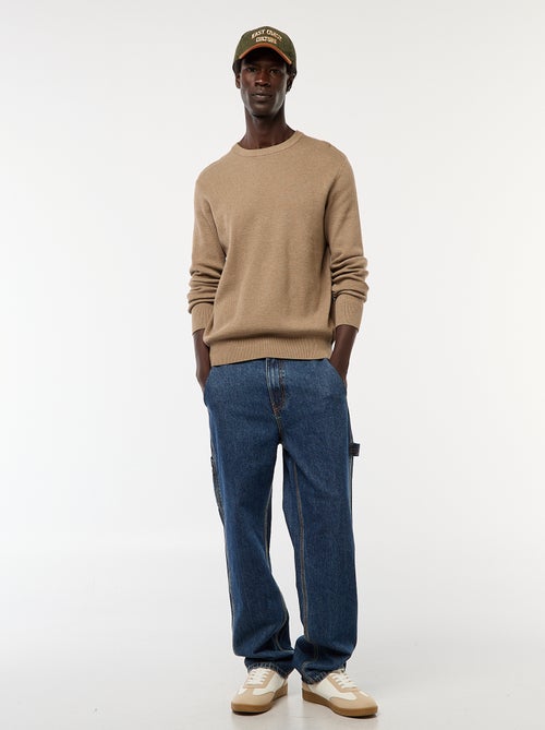 Gebreide trui met ronde hals en fantasiepatroontje - Kiabi