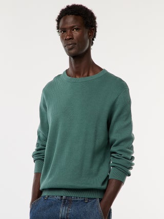 Gebreide trui met ronde hals en fantasiepatroontje