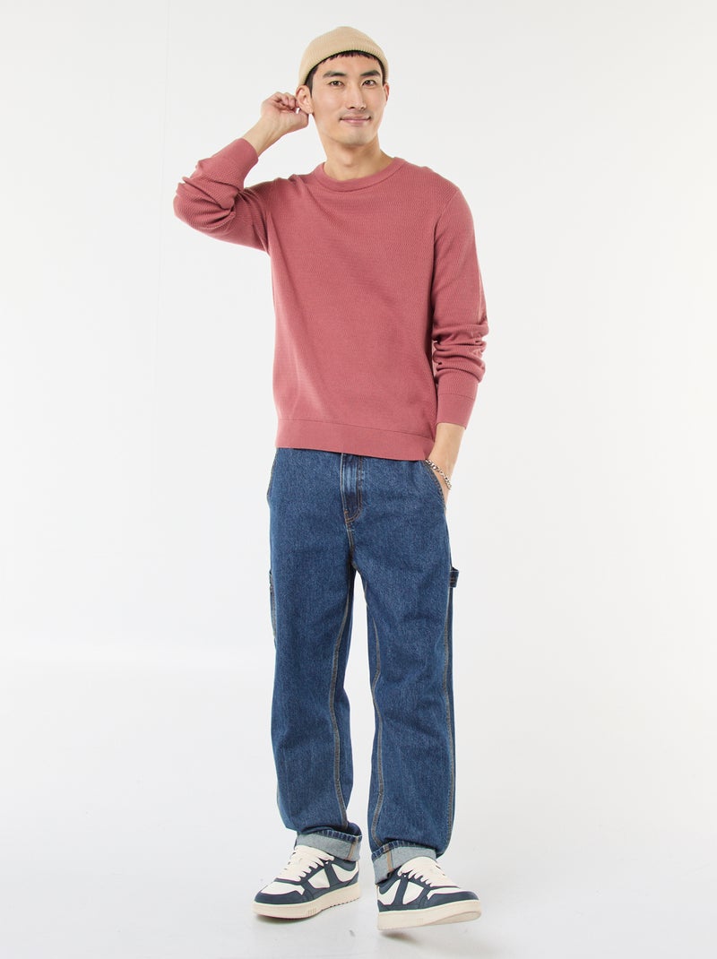 Gebreide trui met ronde hals en fantasiepatroontje Rose - Kiabi