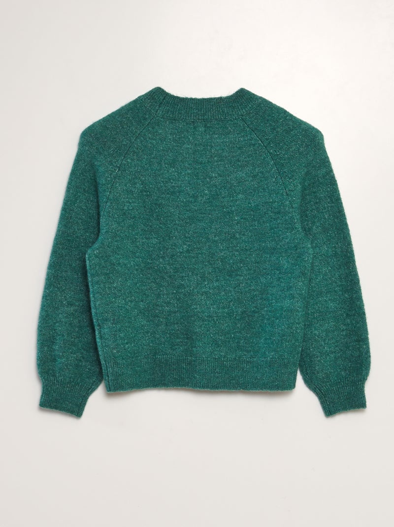 Gebreide trui met ronde hals GROEN - Kiabi
