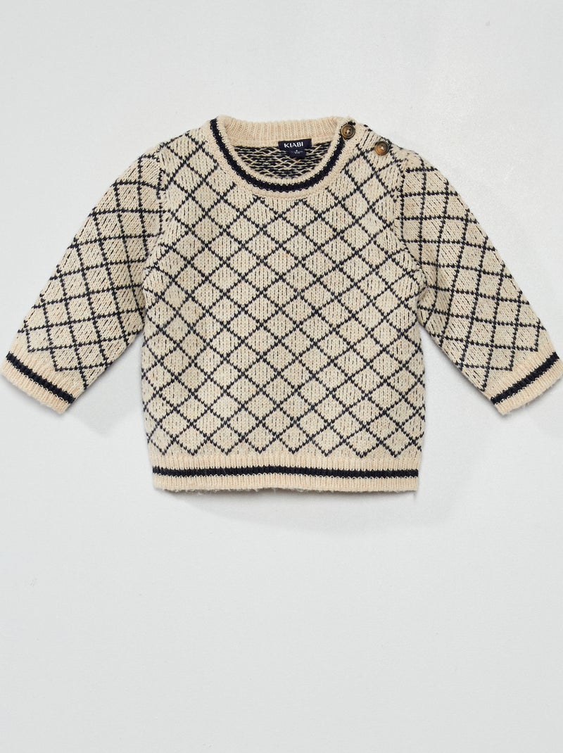 Kiabi Mouwloze Trui V Hals Gant Trui Donkerblauw Ruitjes Wol Buy