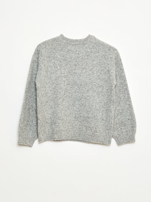 Gebreide trui met strik en kabelpatroon aan de voorzijde - Kiabi