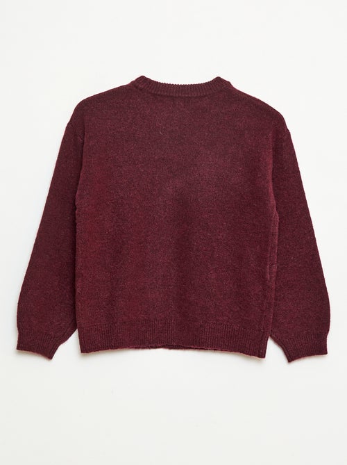 Gebreide trui met strik en kabelpatroon aan de voorzijde - Kiabi