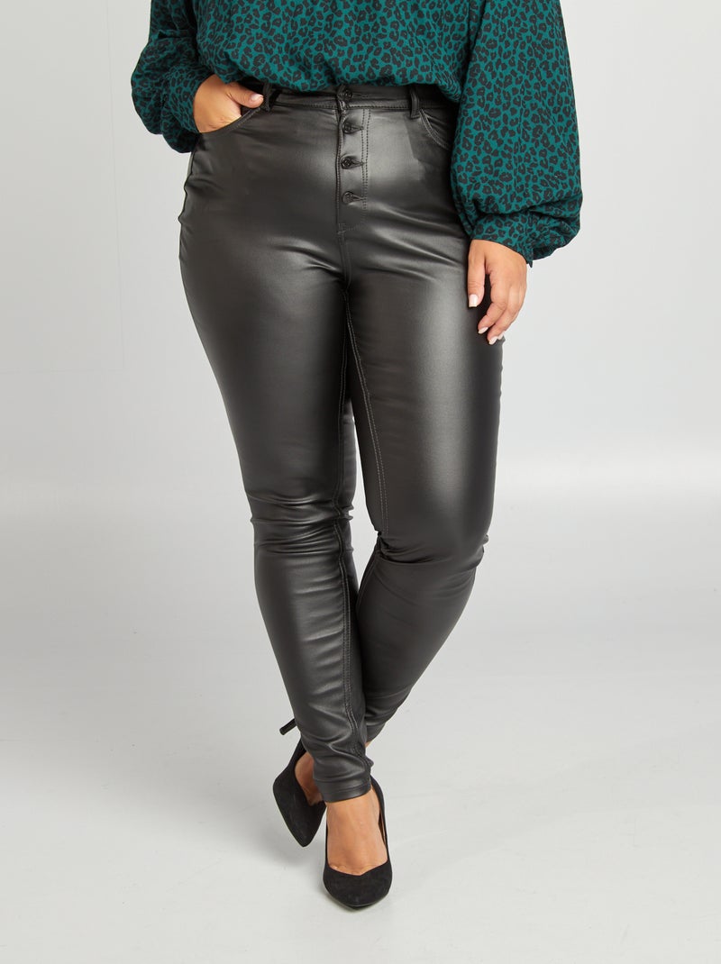 Gecoate broek zwart - Kiabi