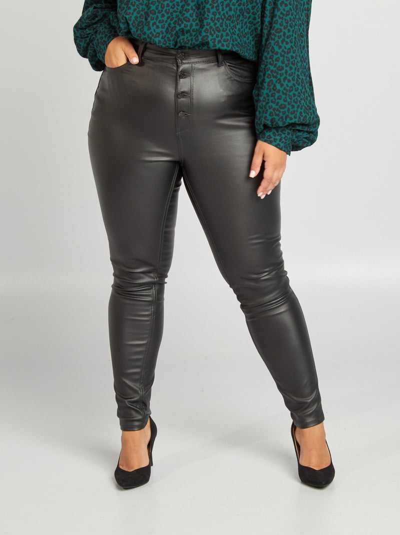 Gecoate broek zwart - Kiabi