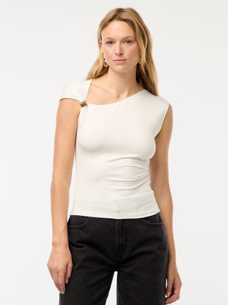 Gedraaid T-shirt met sieraaddetail