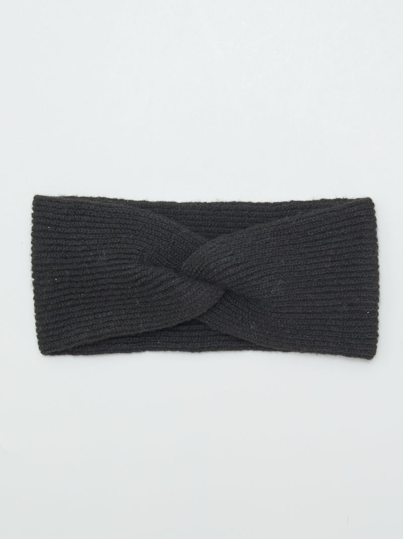 Gedraaide haarband in tricot ZWART - Kiabi