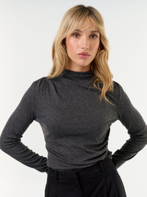 Gedrapeerd T-shirt met lange mouwen - Kiabi