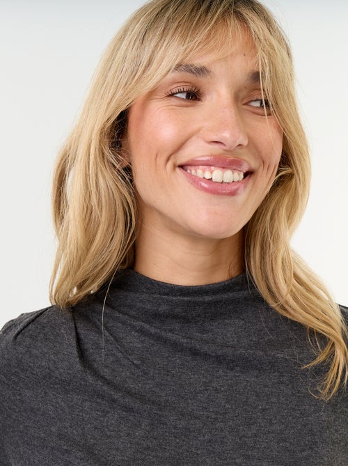 Gedrapeerd T-shirt met lange mouwen - Kiabi