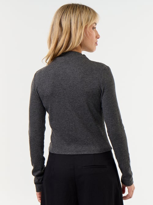 Gedrapeerd T-shirt met lange mouwen - Kiabi