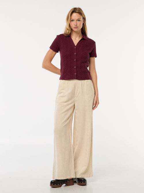 Gehaakt T-shirt met polokraagje - Kiabi