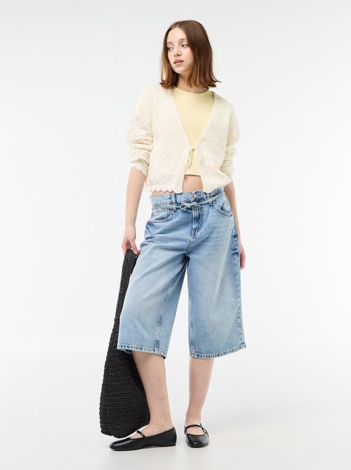 Gehaakt vest met festonrand om te knopen - Kiabi