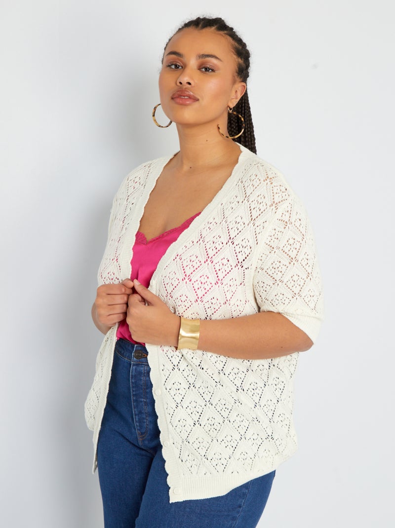 Gehaakt vest WIT - Kiabi