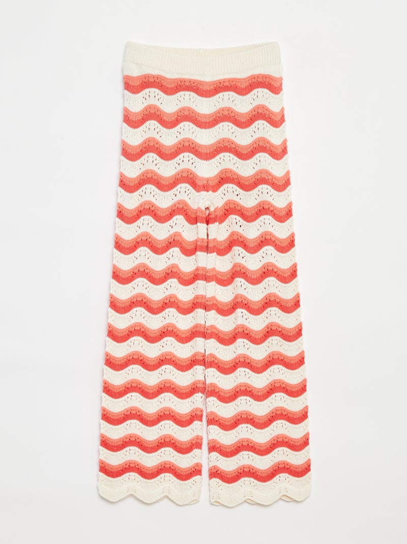 Gehaakte broek met motiefjes Rood - Kiabi