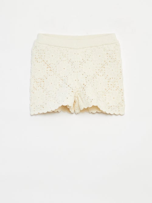 Gehaakte short met golvend boordje - Kiabi