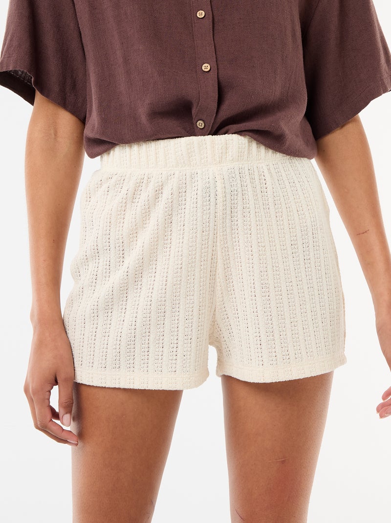 Gehaakte short Wit - Kiabi
