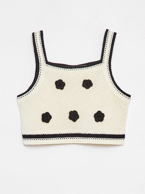 Gehaakte singlet met bloemen - Kiabi