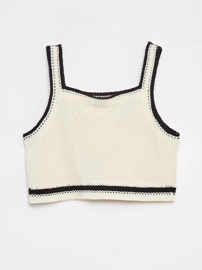 Gehaakte singlet met bloemen BIEGE - Kiabi