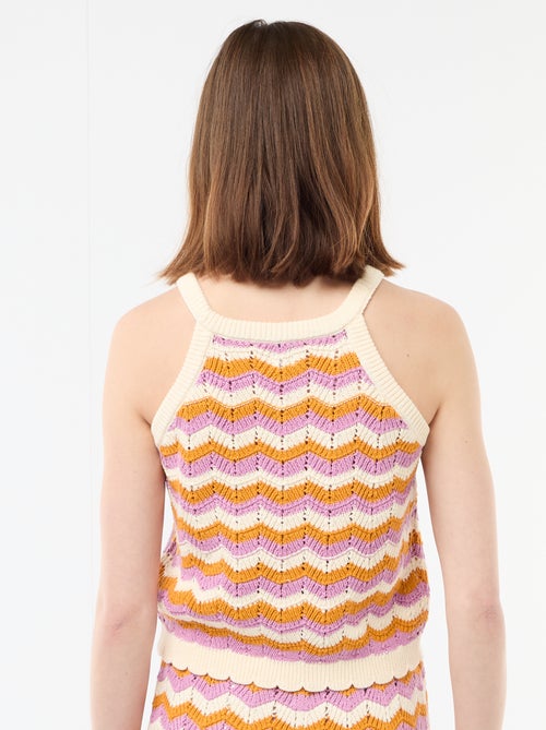 Gehaakte top met Amerikaanse armsgaten - Kiabi