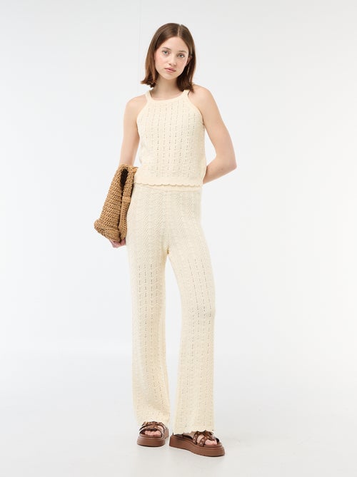 Gehaakte top met Amerikaanse armsgaten - Kiabi