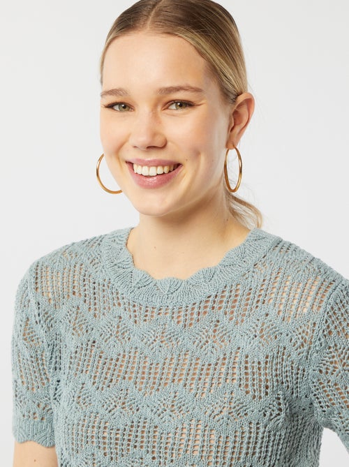 Gehaakte top met korte mouwen - Kiabi