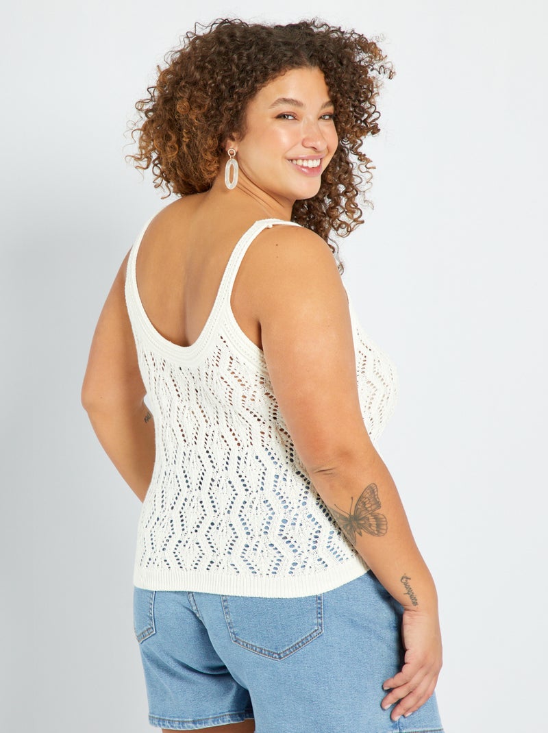 Gehaakte top zonder mouwen WIT - Kiabi