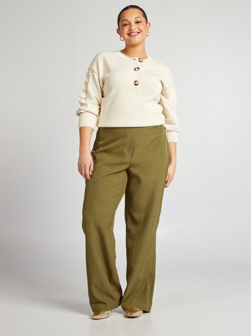 Gehaakte trui met knoopjes aan de hals - Kiabi