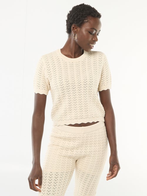 Gehaakte trui met korte mouwen - Kiabi