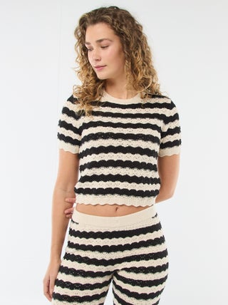 Gehaakte trui met korte mouwen