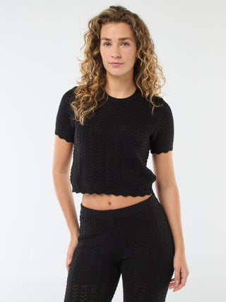 Gehaakte trui met korte mouwen