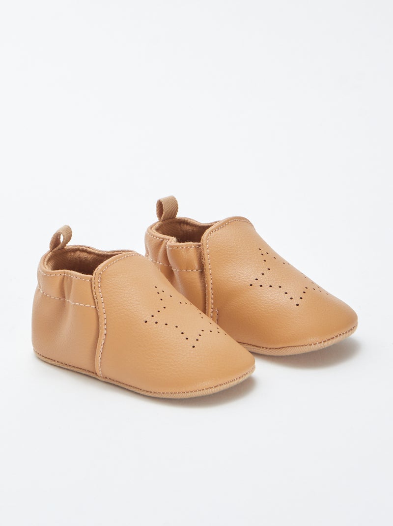Geïriseerde pantoffels met ster BRUIN - Kiabi